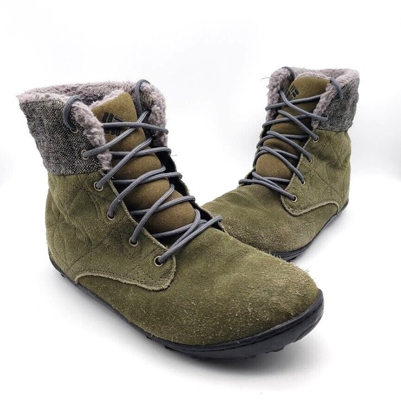 COLUMBIA Powder Summit Shorty Boots Fur Lined Green Waterproof (Women's US 8.5) - Picture 2 of 7